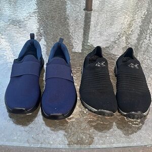 Black and Navy Slip-On Sneakers Sz 9